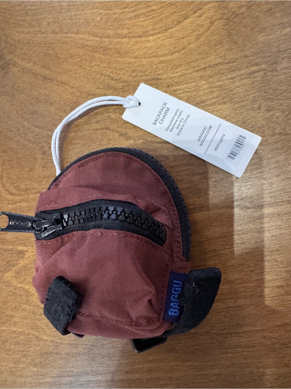 Baggu backpack charm NWT in Mahogany